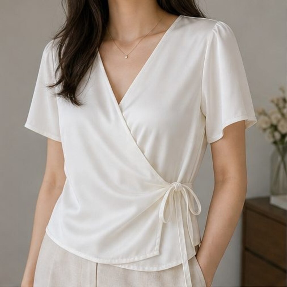 Emerald Ruffle Blouse - Picture 2 of 6
